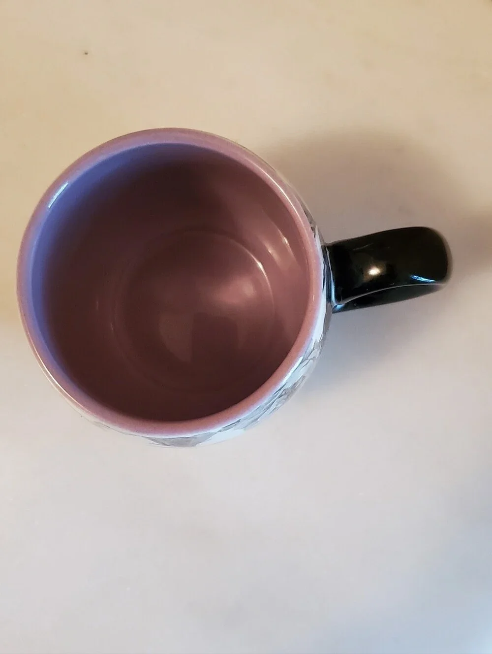 Mary Kay Black, White & Lavendar Floral Logo Ceramic Mug.
